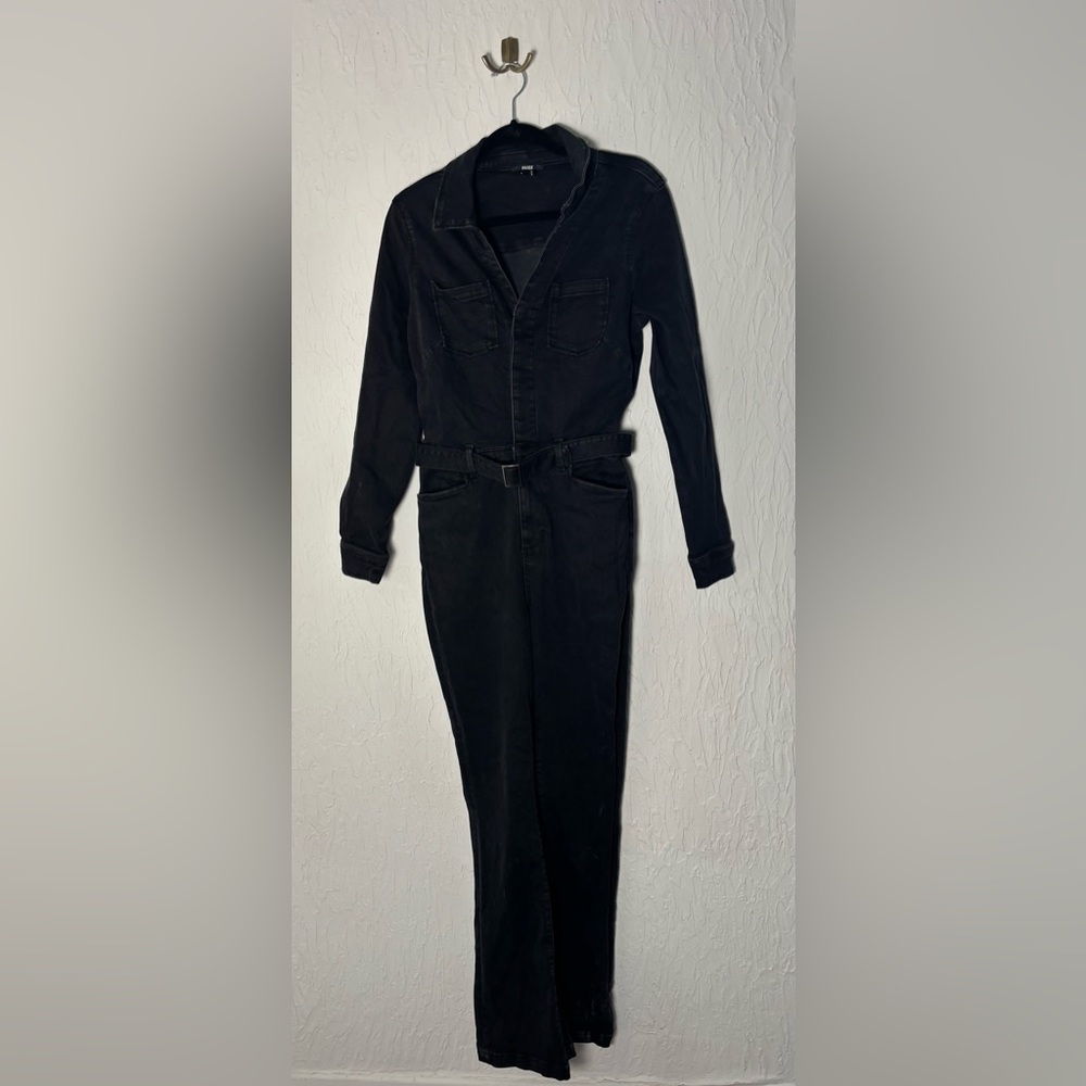 Paige Black Long Sleeve Wide Leg Jumpsuit Size 6